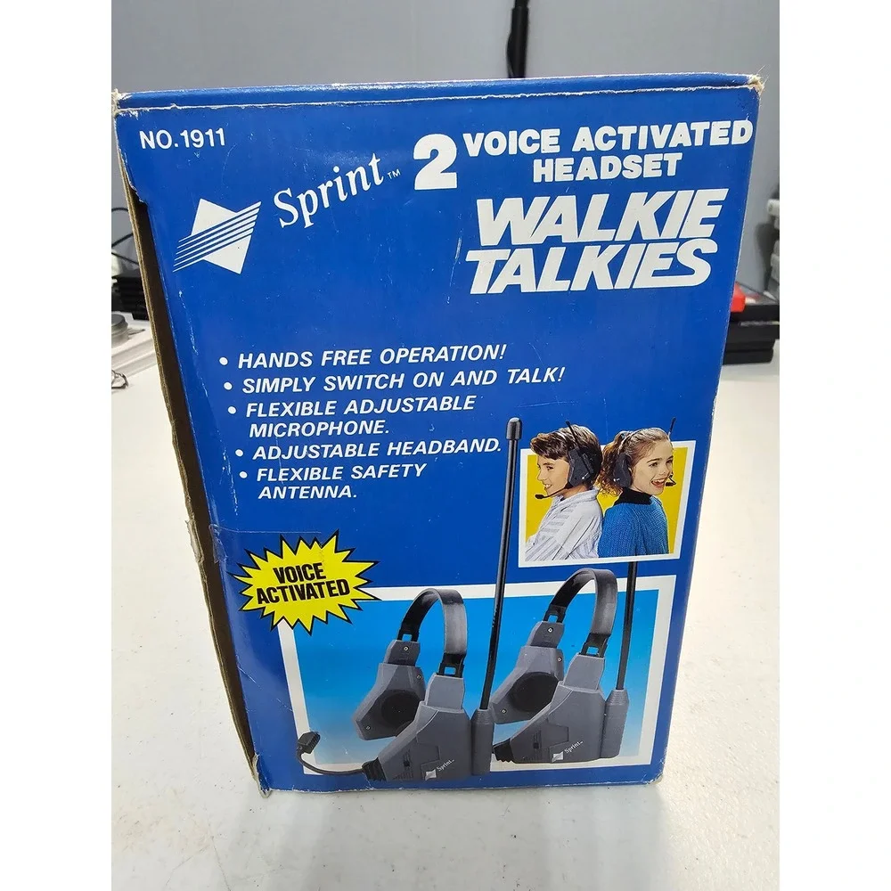 Sprint 2 Voice Activated Headset Walkie Talkies No 1911 Hands Free Operation‎